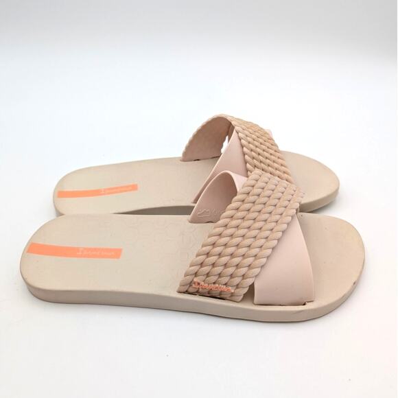 Ipanema Street II Crisscross Strap Slide Sandal Women's Beige Size US9 EU40 - Picture 3 of 13
